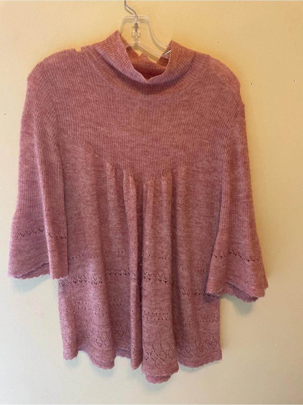 Anthropologie Dusty Rose Cowl-Neck Pullover